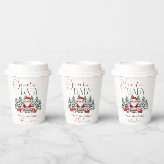 Santa Baby Christmas Baby Baby Dusche Willkommen Pappbecher (Multi)