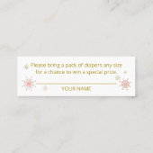 Santa Baby Christmas Baby Diaper Raffle Mini Visitenkarte (Rückseite)