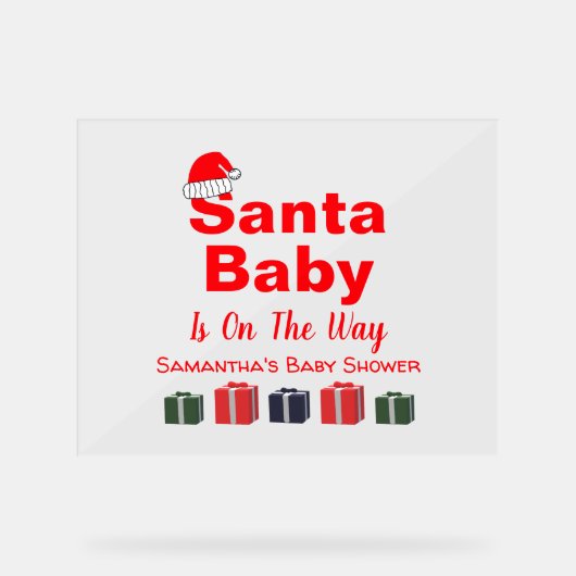 Santa Baby Christmas Baby Dusche Acrylschild (Vorderseite)