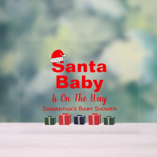 Santa Baby Christmas Baby Dusche Acrylschild (Neutral)