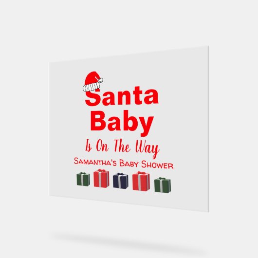 Santa Baby Christmas Baby Dusche Acrylschild (Winkel)
