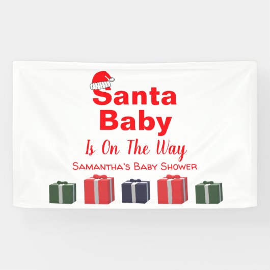 Santa Baby Christmas Baby Dusche Banner (Horizontal)