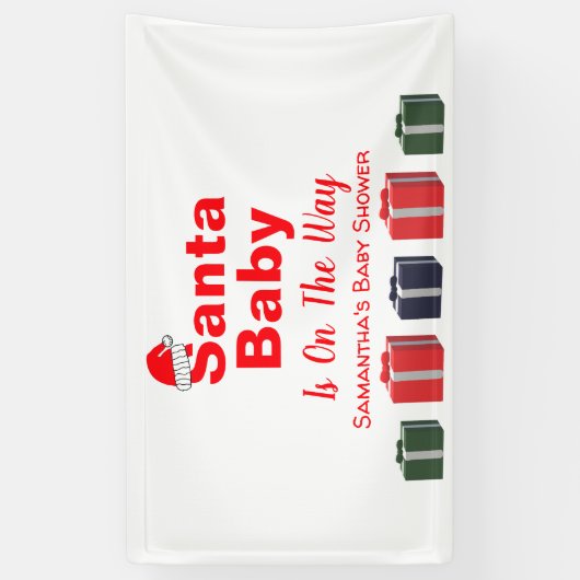 Santa Baby Christmas Baby Dusche Banner (Vertikal)