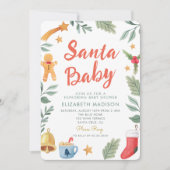 Santa Baby Christmas Baby Dusche Einladung (Vorderseite)
