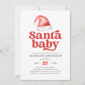 Santa Baby Christmas Baby Dusche Einladung (Vorderseite)