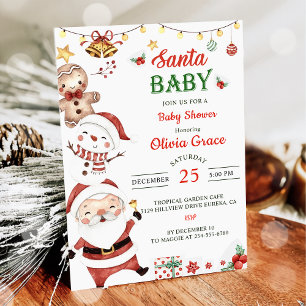 Santa Baby Christmas Baby Dusche Einladung