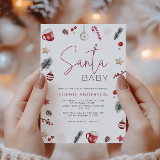 Santa Baby Christmas Baby Dusche Einladung