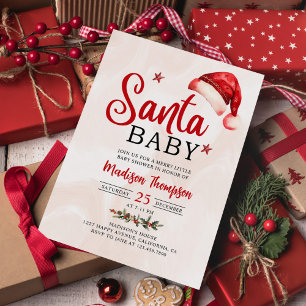 Santa Baby Christmas Baby Dusche Einladung