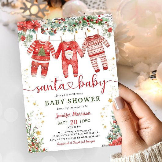 Santa Baby Christmas Baby Dusche Einladung