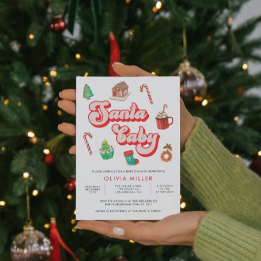 Santa Baby Christmas Baby Dusche Einladung