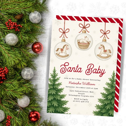 Santa Baby Christmas Baby Dusche Einladung