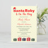 Santa Baby Christmas Baby Dusche Einladung (Stehend Vorderseite)