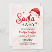 Santa Baby Christmas Baby Dusche Einladung (Vorderseite)