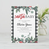Santa Baby Christmas Baby Dusche Einladung (Stehend Vorderseite)