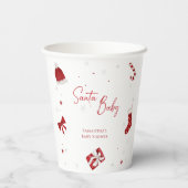 Santa Baby Christmas Baby Dusche Pappbecher (Rückseite)
