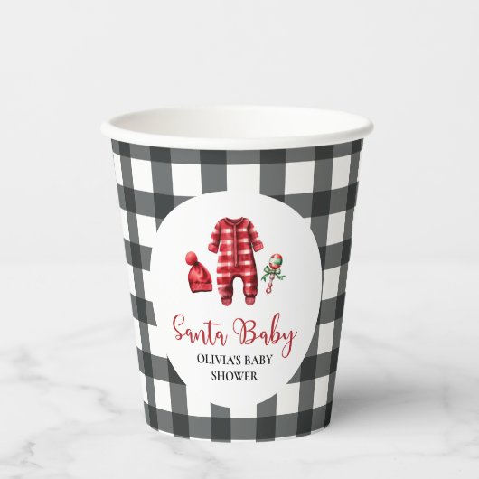 Santa Baby Christmas Baby Dusche Pappbecher (Vorderseite)