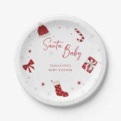 Santa Baby Christmas Baby Dusche Pappteller (Vorderseite)