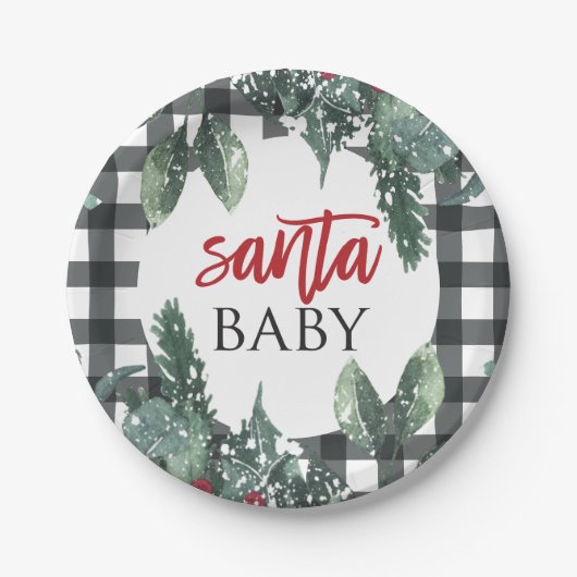 Santa Baby Christmas Baby Dusche Pappteller (Vorderseite)