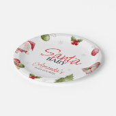 Santa Baby Christmas Baby Dusche Pappteller (Schrägansicht)