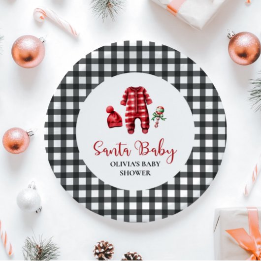 Santa Baby Christmas Baby Dusche Pappteller