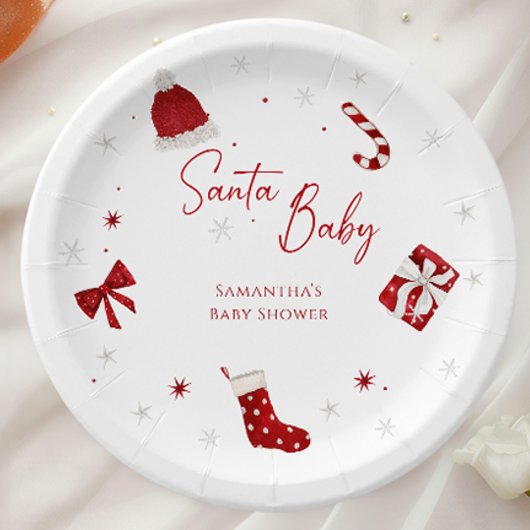 Santa Baby Christmas Baby Dusche Pappteller