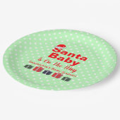 Santa Baby Christmas Baby Dusche Pappteller (Schrägansicht)