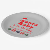 Santa Baby Christmas Baby Dusche Pappteller (Schrägansicht)