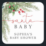 Santa Baby Christmas Baby Dusche Quadratischer Aufkleber<br><div class="desc">*** Bitte geben Sie H073 in den Shop ein, um alle passenden Artikel zu finden *** Oder besuchen Sie unsere Weihnachtsbabys Shower Collection. *** Dieses hochwertige Design ist einfach zu anpassen, um Ihre Hochzeitsfarben, Stile und Thema. Für weitere Anpassungen klicken Sie bitte auf den Link "Edit using Design Tool" und...</div>