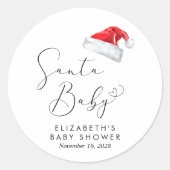 Santa Baby Christmas Baby Dusche Runder Aufkleber (Vorderseite)