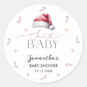 Santa Baby Christmas Baby Dusche Runder Aufkleber (Vorderseite)