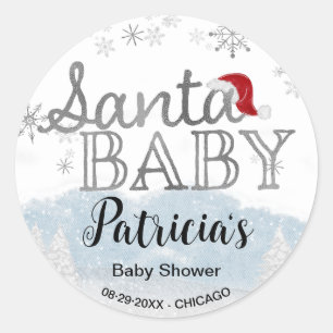 Santa Baby Christmas Baby Dusche Runder Aufkleber