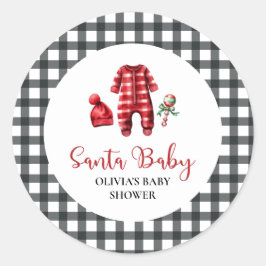 Santa Baby Christmas Baby Dusche Runder Aufkleber