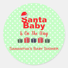 Santa Baby Christmas Baby Dusche Runder Aufkleber
