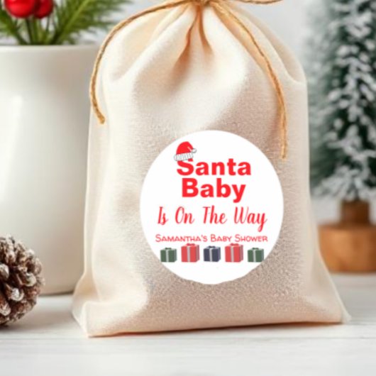 Santa Baby Christmas Baby Dusche Runder Aufkleber