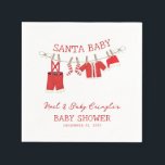 Santa Baby Christmas Baby Dusche Serviette<br><div class="desc">Feiern Sie die Freude an der Weihnachtszeit mit der Weihnachtsdusche des Weihnachtsmannes! Diese bezaubernden Servietten verfügen über eine Wäscheleine,  die mit bezaubernden,  vom Weihnachtsmann inspiriert Babybekleidung geschmückt ist. Diese Servietten sind perfekt an einem Leckerei-Tisch,  Mama-Osa-Bar und vieles mehr zu sehen!</div>