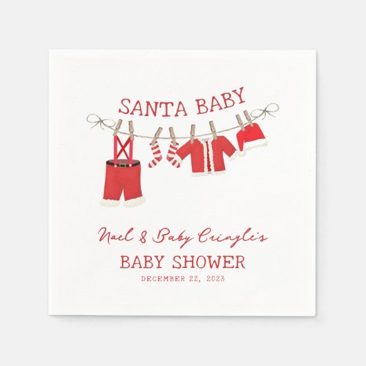 Santa Baby Christmas Baby Dusche Serviette (Vorderseite)