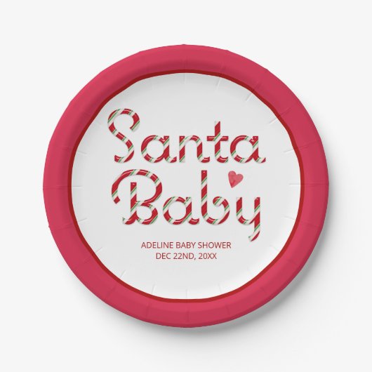 Santa Baby Christmas Baby Duschkabine Teller (Vorderseite)