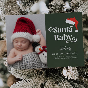 Santa Baby Christmas Baby Foto Birth Ankündigung