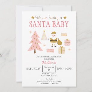 Santa Baby, Christmas Baby Girl Shower Einladung