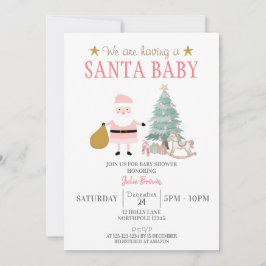 Santa Baby, Christmas Baby Girl Shower Einladung