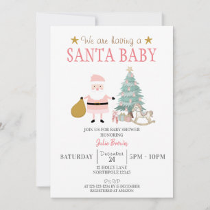 Santa Baby, Christmas Baby Girl Shower Einladung