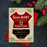 Santa Baby | Christmas Baby Shooter Real Gold Folieneinladung<br><div class="desc">Feiern Sie stilvoll mit diesen süßen und sehr trendigen,  reellen Folie gepressten Baby Dusche Einladungen. Dieses Design lässt sich leicht mit Ihrer speziellen Veranstaltungssprache personalisieren und Ihre Gäste werden begeistert sein,  wenn sie diese fantastischen Einladungen erhalten.</div>