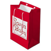 Santa Baby Christmas Baby Shooting Bag Mittlere Geschenktüte (Vorderseite Schrägansicht)