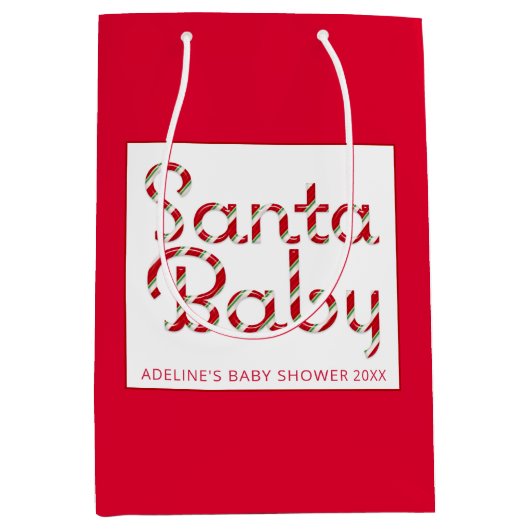 Santa Baby Christmas Baby Shooting Bag Mittlere Geschenktüte (Vorderseite)
