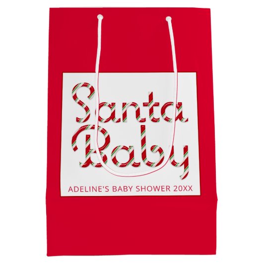 Santa Baby Christmas Baby Shooting Bag Mittlere Geschenktüte (Rückseite)