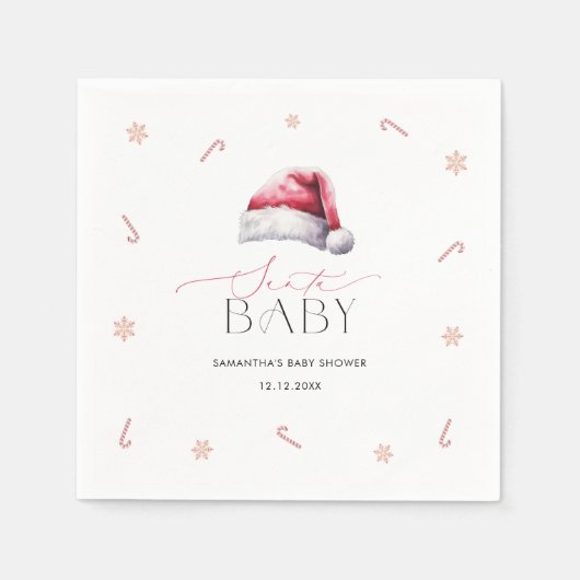 Santa Baby Christmas Baby Showdinner Serviette (Vorderseite)