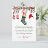 Santa Baby Christmas Baby Shower Dankeskarte (Stehend Vorderseite)