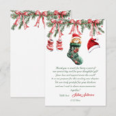 Santa Baby Christmas Baby Shower Dankeskarte (Vorne/Hinten)