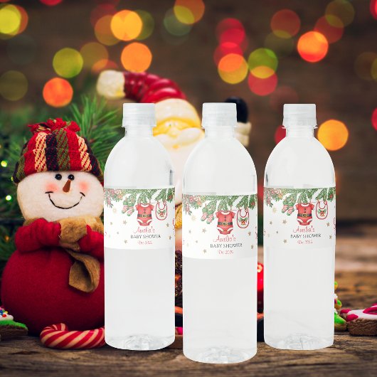 Santa Baby Christmas Baby Shower Decoration Wasserflaschenetikett