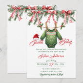 Santa Baby Christmas Baby Shower Einladung (Vorne/Hinten)